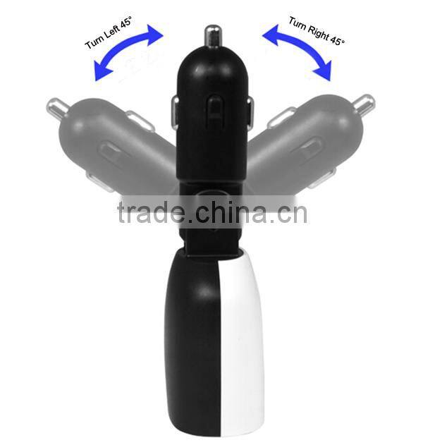 (110124) 2015 new design rotatable LED display usb car charger
