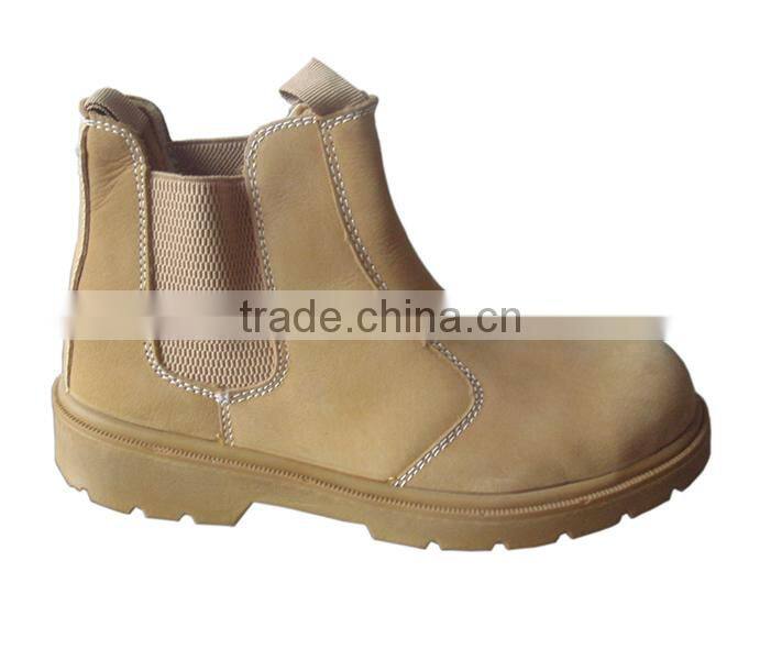 Elastic side work boots, rubber sole work boots made in china, easy to wear footwear