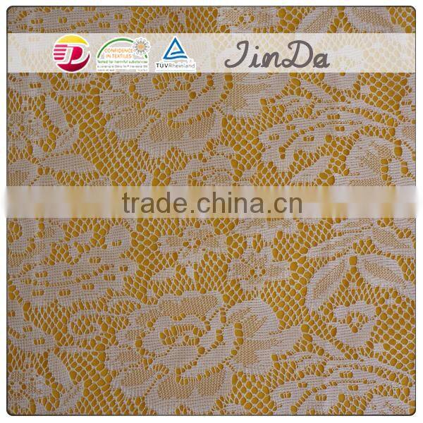 Lady fancy white polyester lace used for garments wholesale in stock