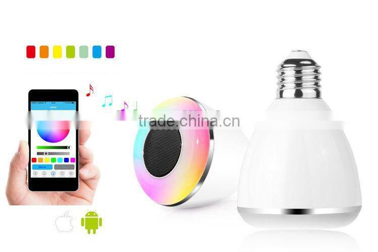 Hot Sale! Wireless Bluetooth LED Bulb with Speaker RGB Smart Phone Controllable E27/ B22 for Smart Home