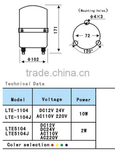12V 24V flashing rotary warning light,car warning signs