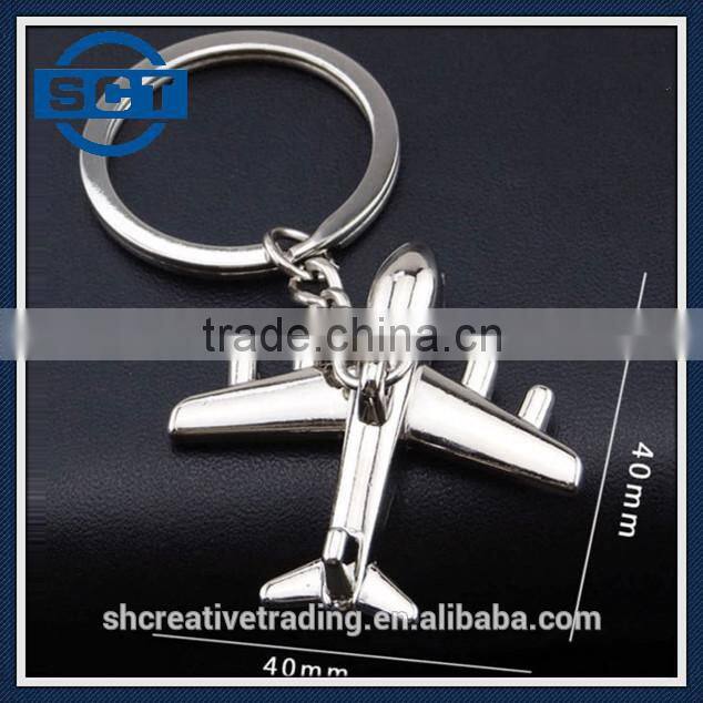 Gift Boxed Zinc Alloy Metal Airplane Keyring Aircraft Key Ring 40mm
