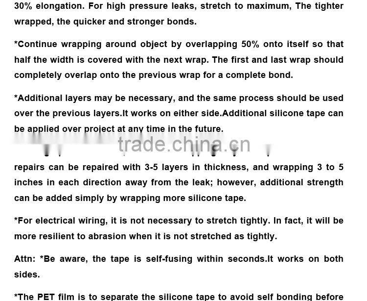 Isermal Red color silicone rubber rescue repair tape