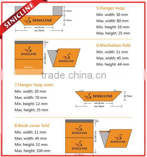 Sinicline Custom Printed Wash Label for Garments