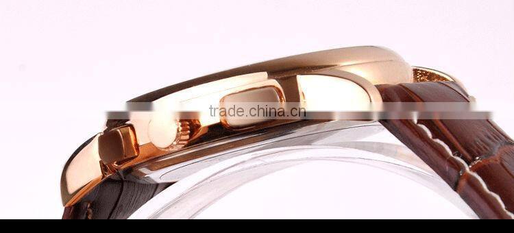 Newest Luxury Automatic Leather Strap Men Wrist Watch Gift