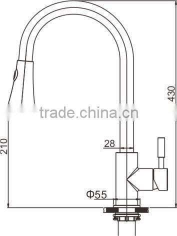 Single handle pull out stainless steel kitchen tap