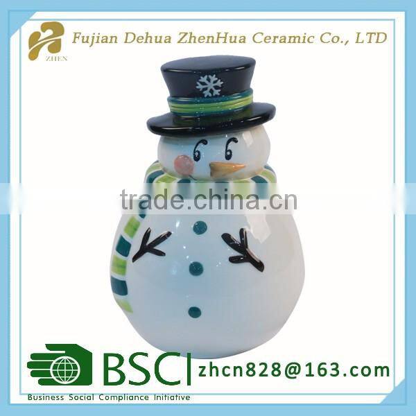 ceramic christmas snowman small sugar pot
