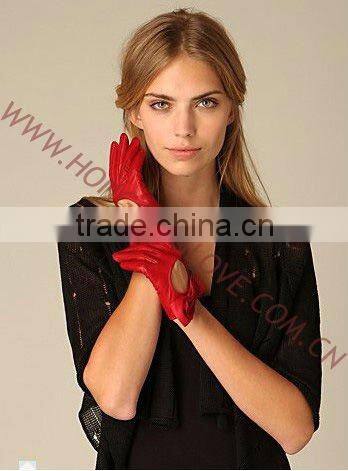 HS119 ladies winter studded leather gloves