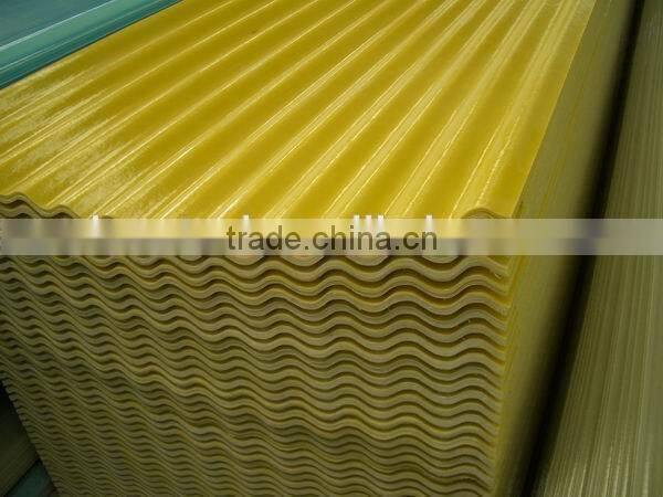 Corrugated fiber glass sheet roof construction material