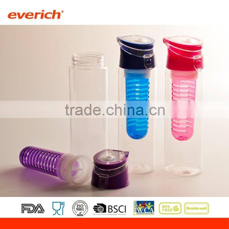 2016 fashion new fruit infuser plastic bottles customize and wholesale 700ml water bottle