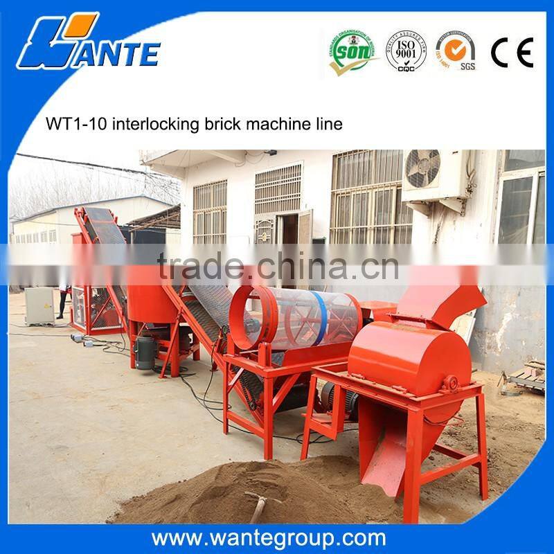 WT1-10 small scale clay brick making machine with diesel