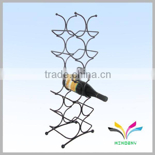 Good quality floor stand arcylic metal black wine bottle stopper display rack