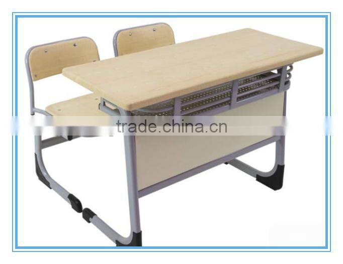 Wooden Werzalit Student Double Desk And Chair Set for primary student TF-8506
