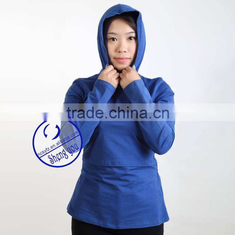 OEM long sleeve maternity pregnant breastfeeding hoodie