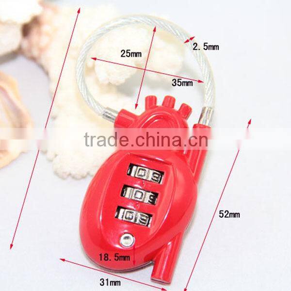 New design heart shape lock,Resettable Luggage Lock, Combination Lock CH-015