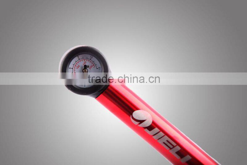 High Pressure Durable Aluminum JL9614 06 With Pressure Gauge Mini Bicycle Air Pump