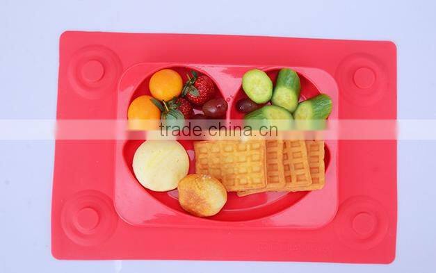 Custom BPA free Baby Feeding and Kids Dinner Frog Shaped Silicone Placemat