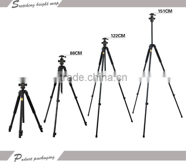 Q360 Aluminum king joy SLR camera tripod with panorama ballhead 59 inch photographic tripod for digital video SLR with carry bag