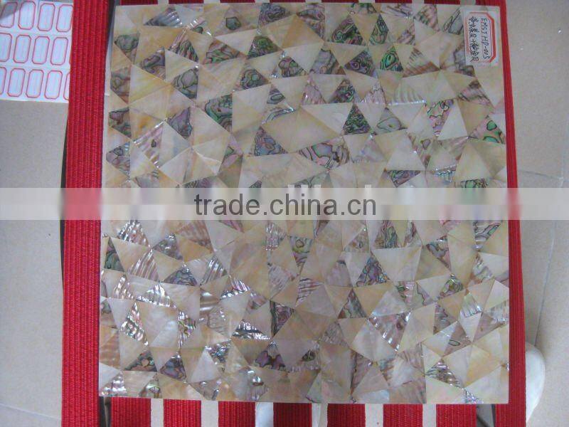 Irregular triangle mother of pearl seashell mosaic wall tile