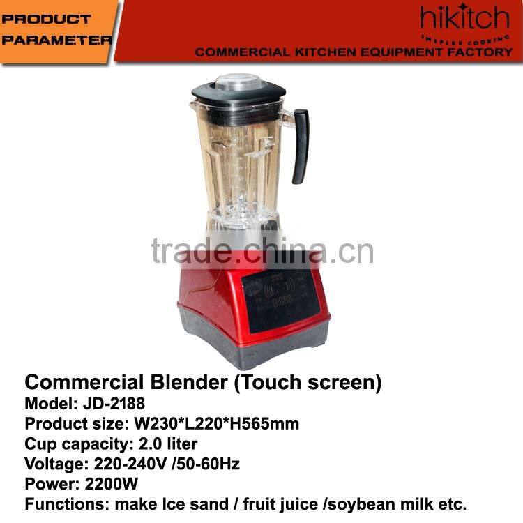 Commercial electric digital 2/2.5/3.6/3.9 liter touchpad food mixer ice fruit blender