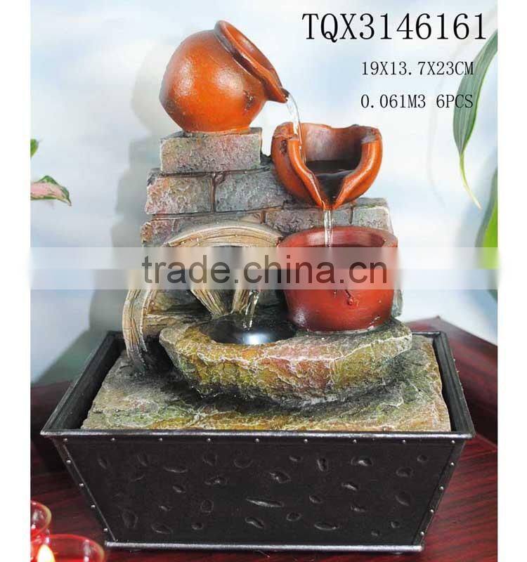 Mini Tabletop Pot Water Fountain with LED Light