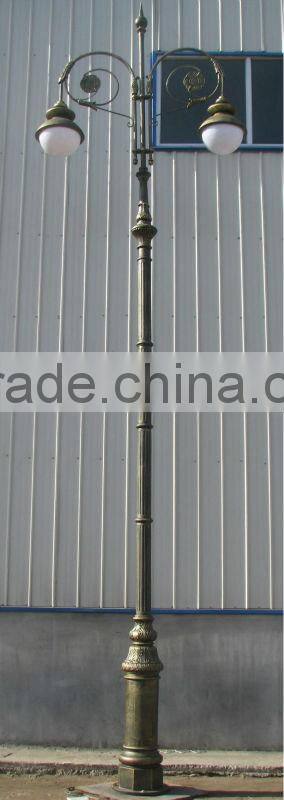 cast iron solar Decorative street lamp post/cast aluminum solar lamp pole/street and garden solar lamp pole