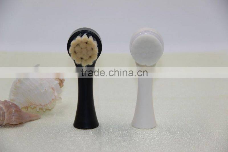 Newly skin care two sides silica gel add bristles face brush massage for women&men