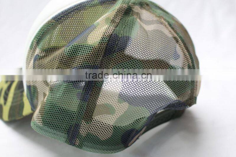 100 polyester foam white and camo trucker cap with camo mesh from myrimony