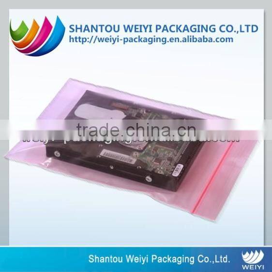 waterproof tamper proof seal pe anti-static bag with zipper