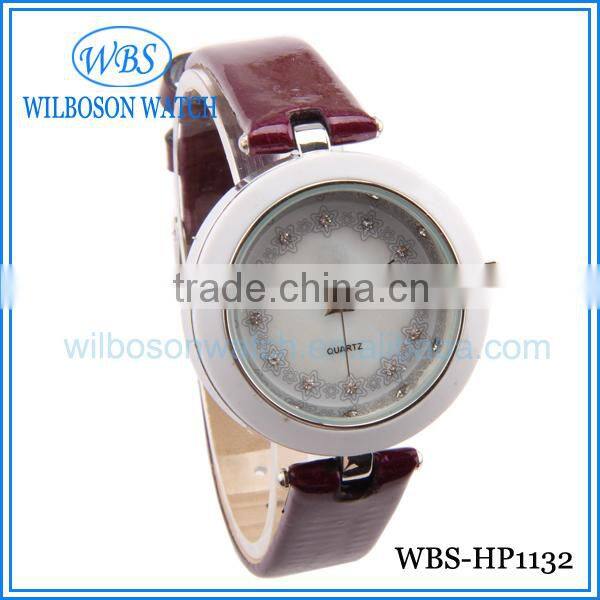 Leather Strap Globe Watch With Discount Crystal Dial