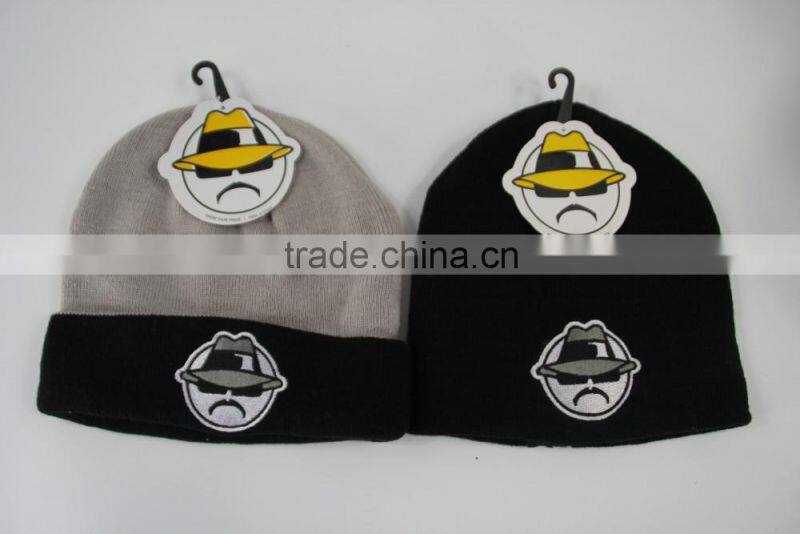 In Stock 100% Acrylic Unsex Gender knitted fancy beanie hat