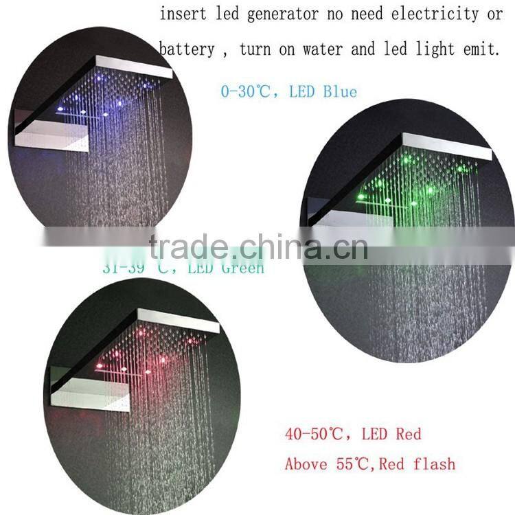 concealed led 3 color shower mixer 3 function wall mounted thermostatic shower faucet mixer with hose