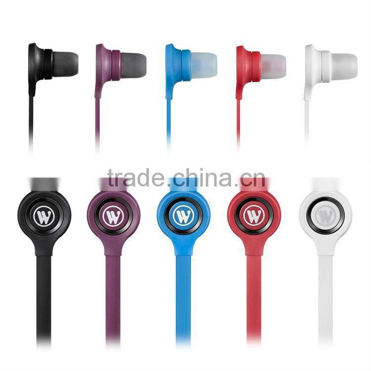 Hot sale flat cable in-ear earphone With Volume Remote