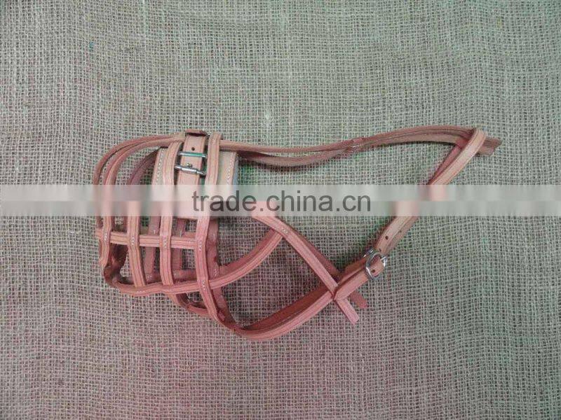 2016 Luxury Handmade Braided Genuine Leather Dog Muzzle