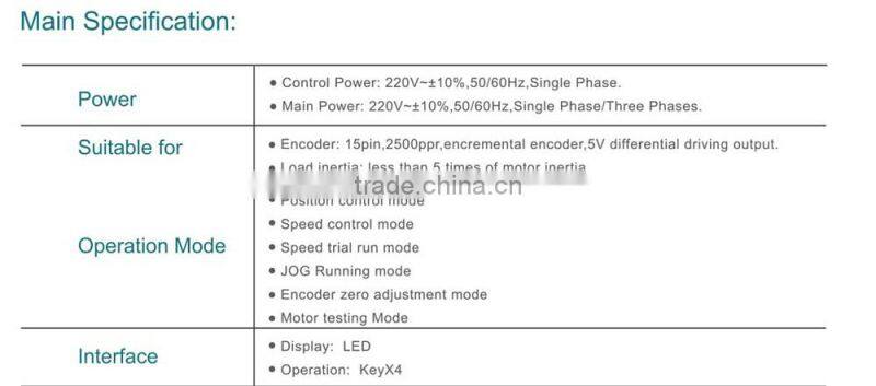 Hot sale, High quality, 750w,AC Servo motor 1000/2500PPR