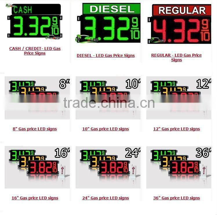 10" 8.888 Green LED gas price sign