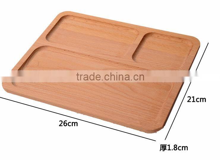 Environmental children dinnerware plate solid wood storage trays dessert furit tray