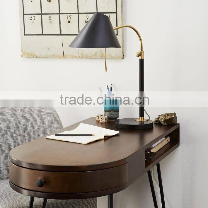 11.23-15 1950s and '60s slim profile and cone-shaped shade are inspired vintage Mid Century Task Table Lamp