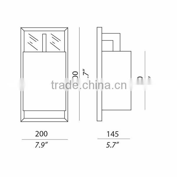 0814-5 Polished chrome Reflector Bevelled mirror Shade White cotton Wall Light for hotel corridors aisle wall