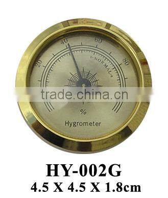 Metal round cigar humidor hygrometer