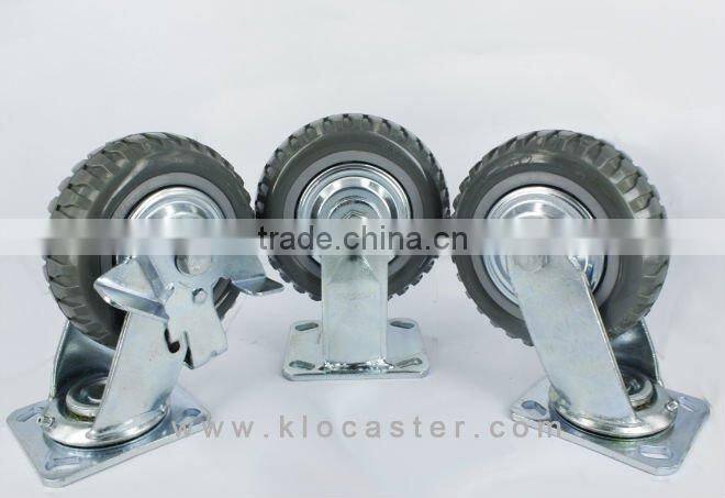 High quality swivel heavy duty grey PU caster flame caster