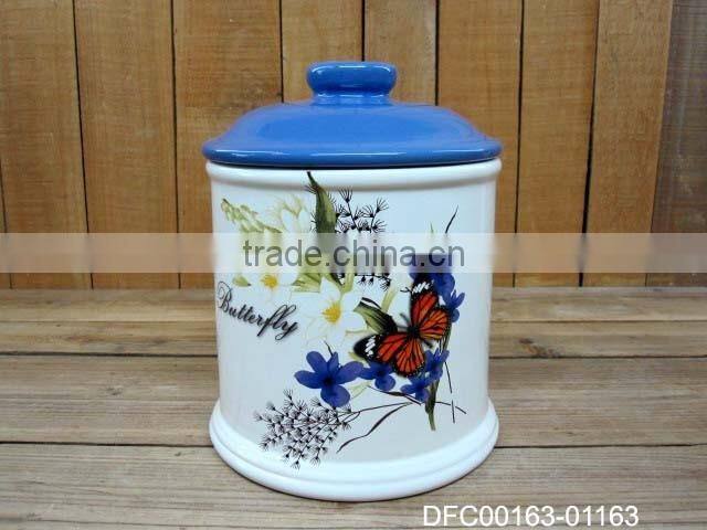 Restaurant Round Five Section Plate with Flower and Butterfly Decal