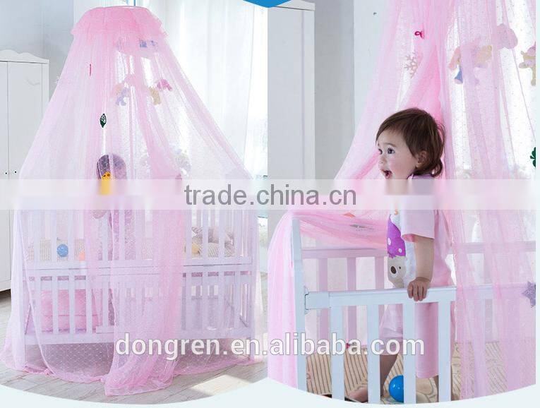 Baby mosquito net with romantic lace yellow mosquito net
