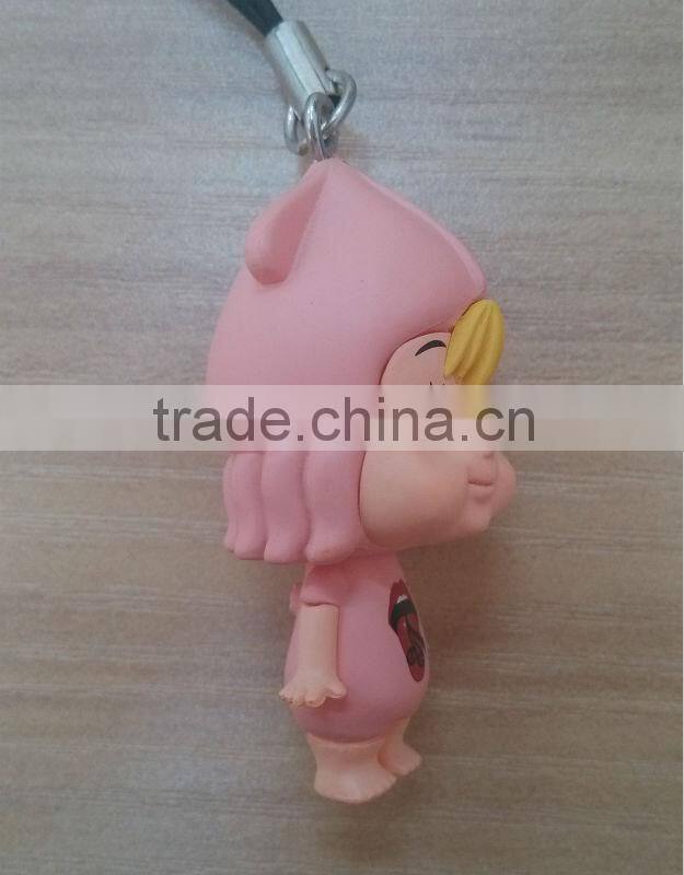 Custom PVC Plastic Toy With Mobile Phone Straps