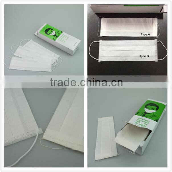 2ply disposable paper face mask with elastic ear-loop