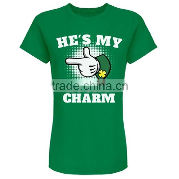 Daijun oem anti wrinkle low price green fashion design couple t shirts