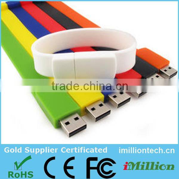 Bulk Cheap Silicon 8GB USB Flash Drives 4GB Silicon USB Bracelet/Wristband USB