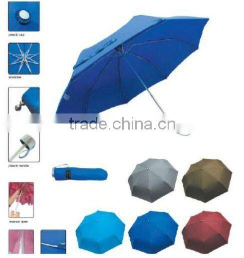 21"*8k 170T polyester 3-folded umbrella/super mini manual open