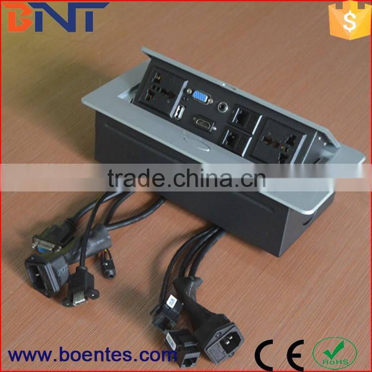 Table Desktop Pop Up Power Socket Box with Connector for Conference Power Solutions