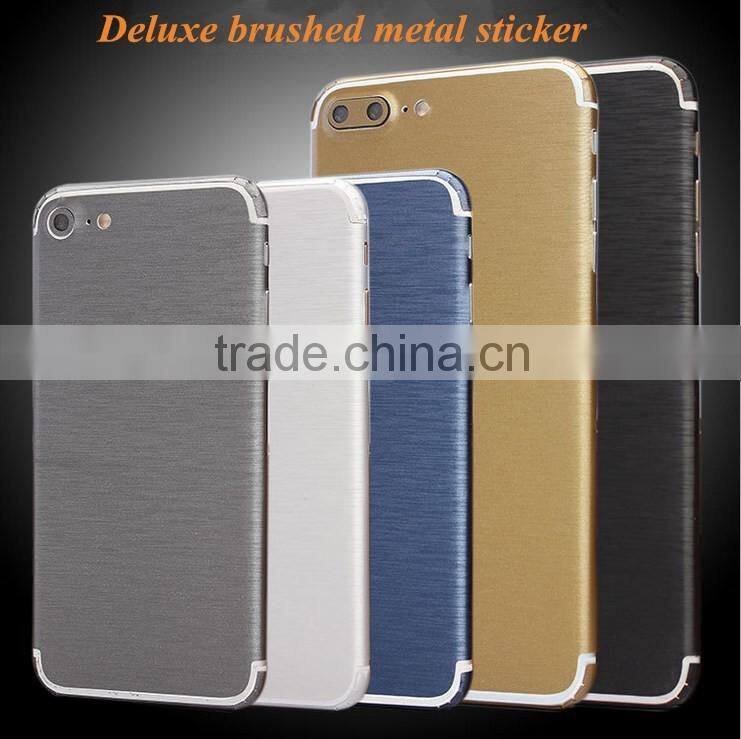 Hot selling for iphone 7 skin sticker brushed metal pvc wrap decal, full body design